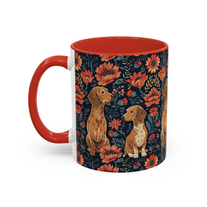 Floral Pawsome Dachsund Delight Accent Coffee Mug