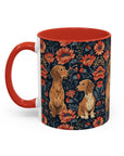 Floral Pawsome Dachsund Delight Accent Coffee Mug