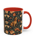 Dazzling Dachsund Blossoms & Foliage Accent Coffee Mug