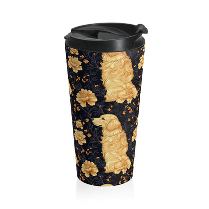 Golden Paws Floral Frenchie Stainless Steel Travel Mug