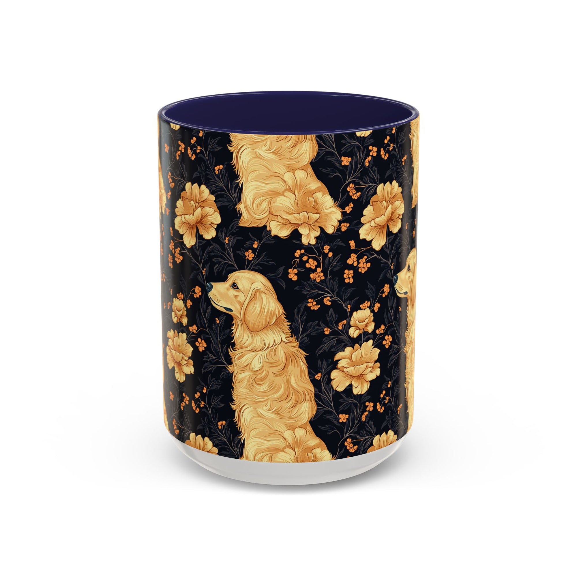 Golden Paws Floral Frenchie Accent Coffee Mug