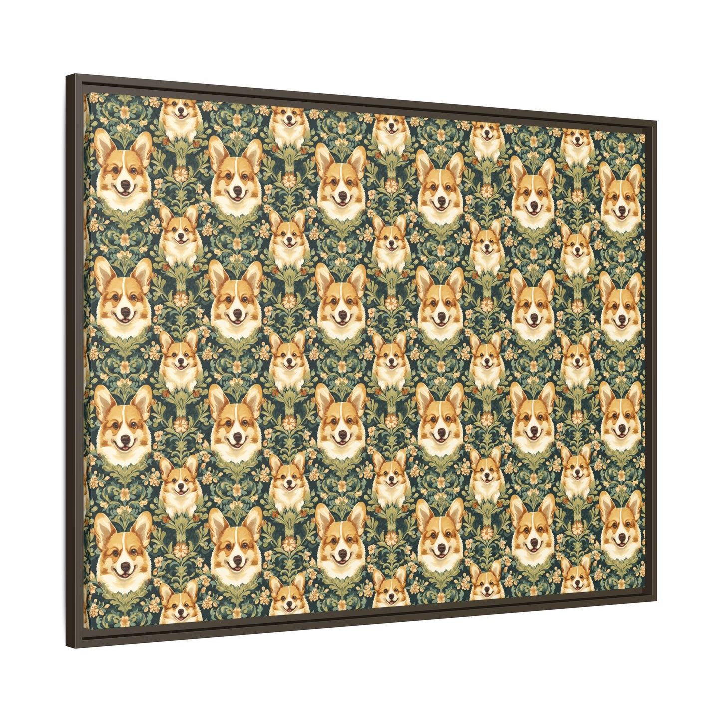 Corgi Charmz Matte Canvas, Framed