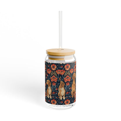 Floral Pawsome Dachsund Delight Sipper Glass