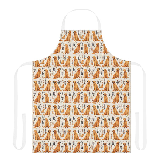 Golden Glamour Paws - Luxe Licks for Regal Retrievers Apron