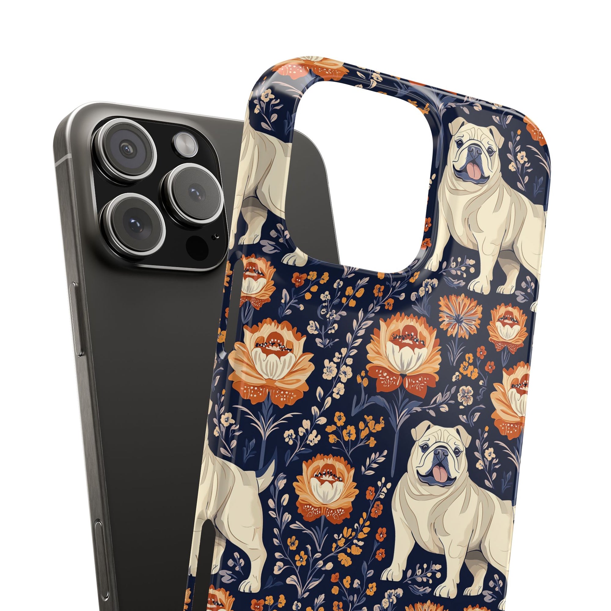 Bulldog Blossom Bonanza Slim Phone Cases