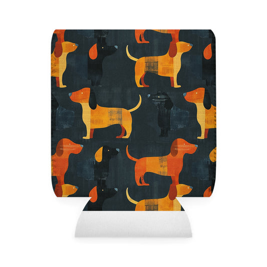 Dapper Dachshund Noir Glow Can Cooler Sleeve