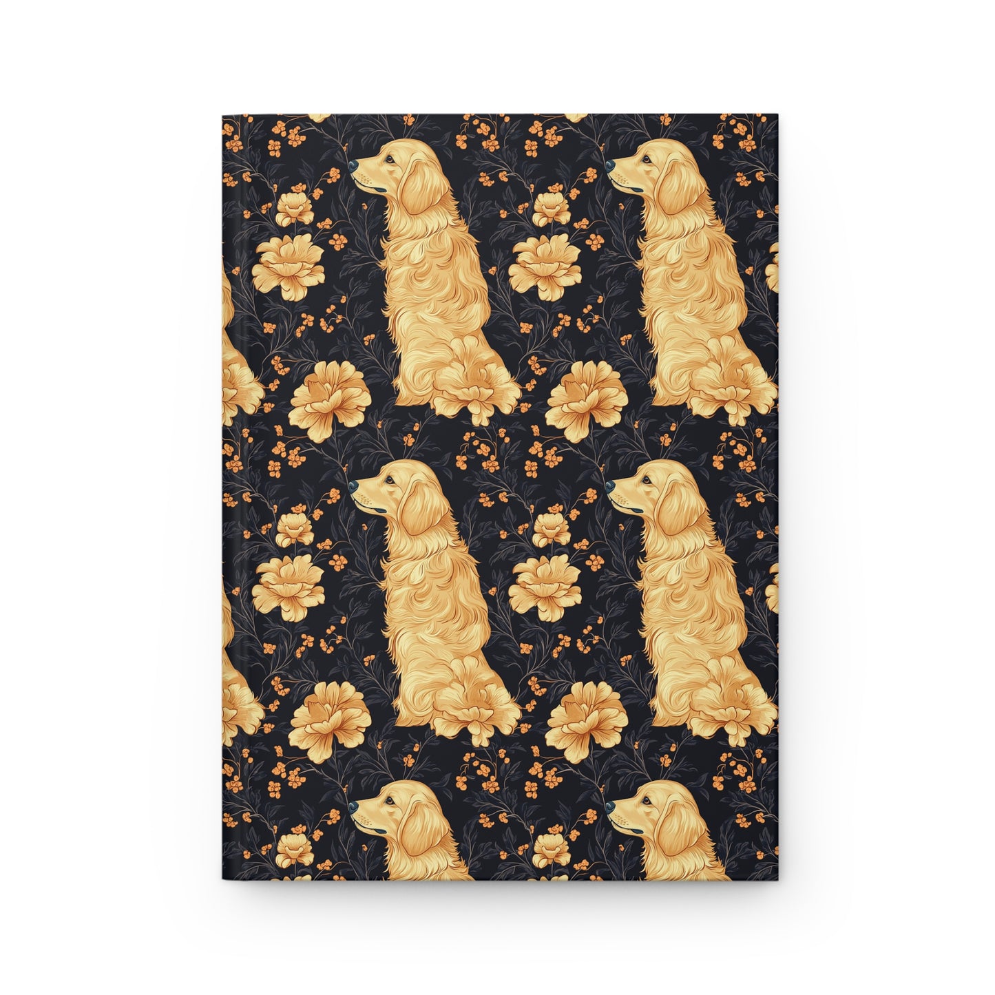 Golden Paws Floral Frenchie Hardcover Journal Matte