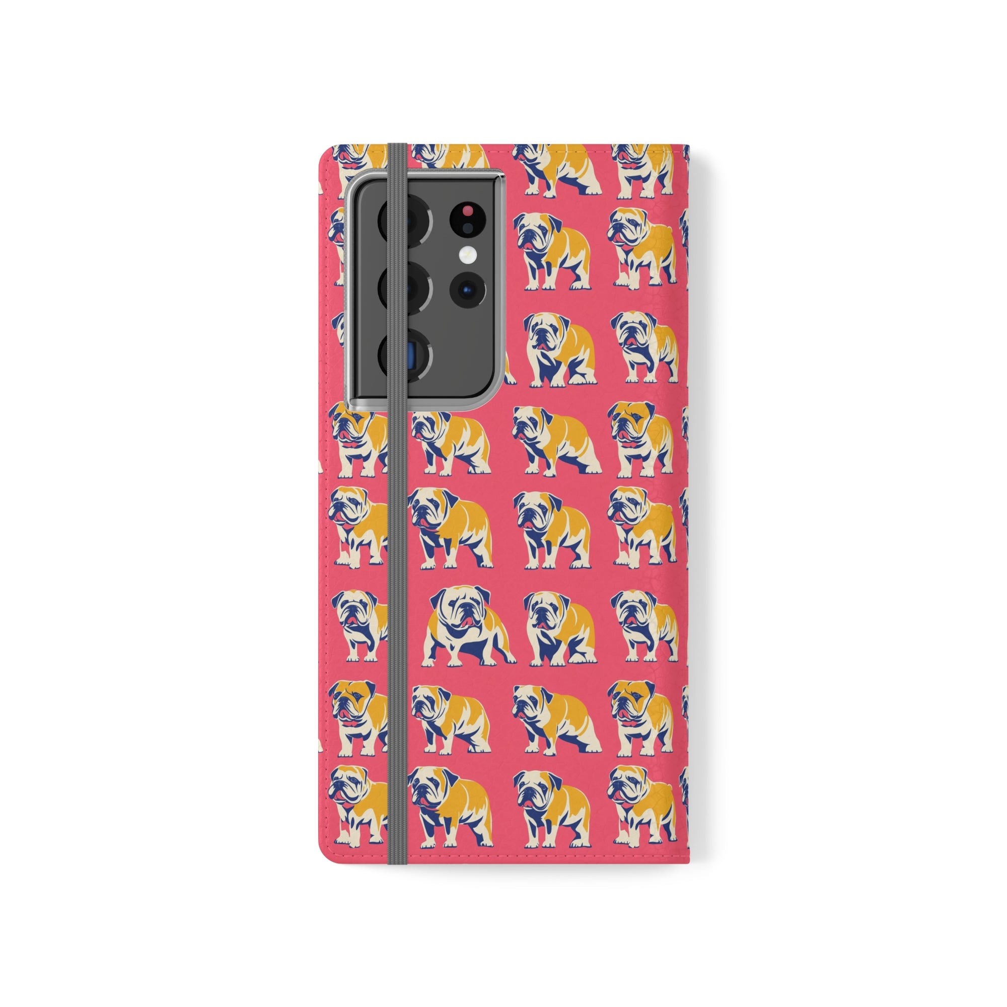 Bubblegum Glamour Bulldog Bouquet Flip Cases