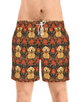 Golden Pawsatronic Tapestry Men's Mid-Length Swim Shorts