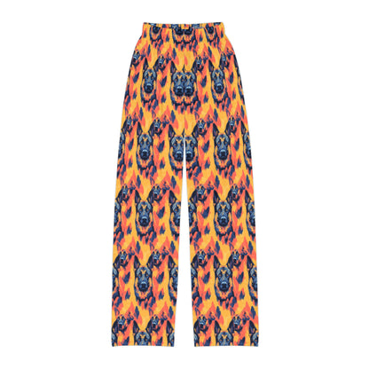 Impressionistic German Shepherds Kids Pajama Pants