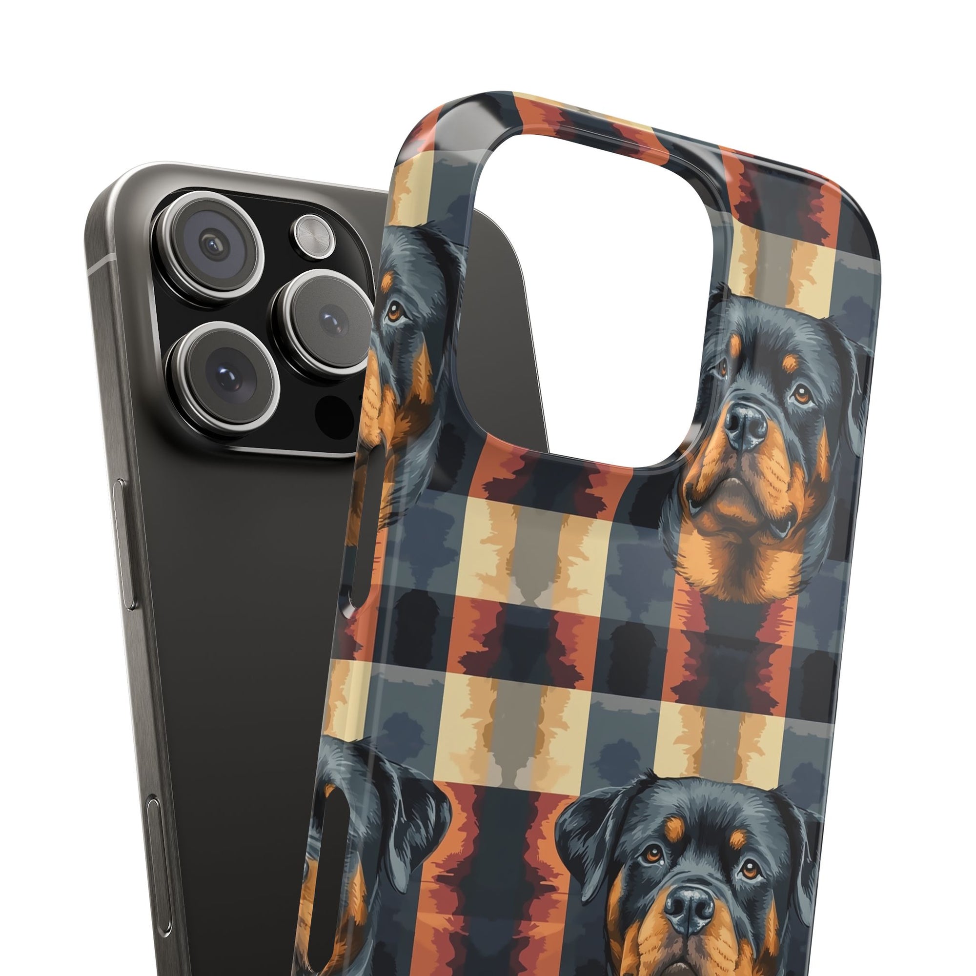 Pawsome Rottweiler Royalty Plaid Slim Phone Cases