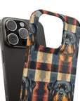 Pawsome Rottweiler Royalty Plaid Slim Phone Cases