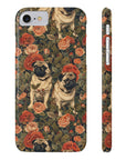 Blooming Pug Paradise Slim Phone Cases