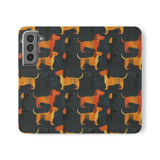 Dapper Dachshund Noir Glow Flip Cases