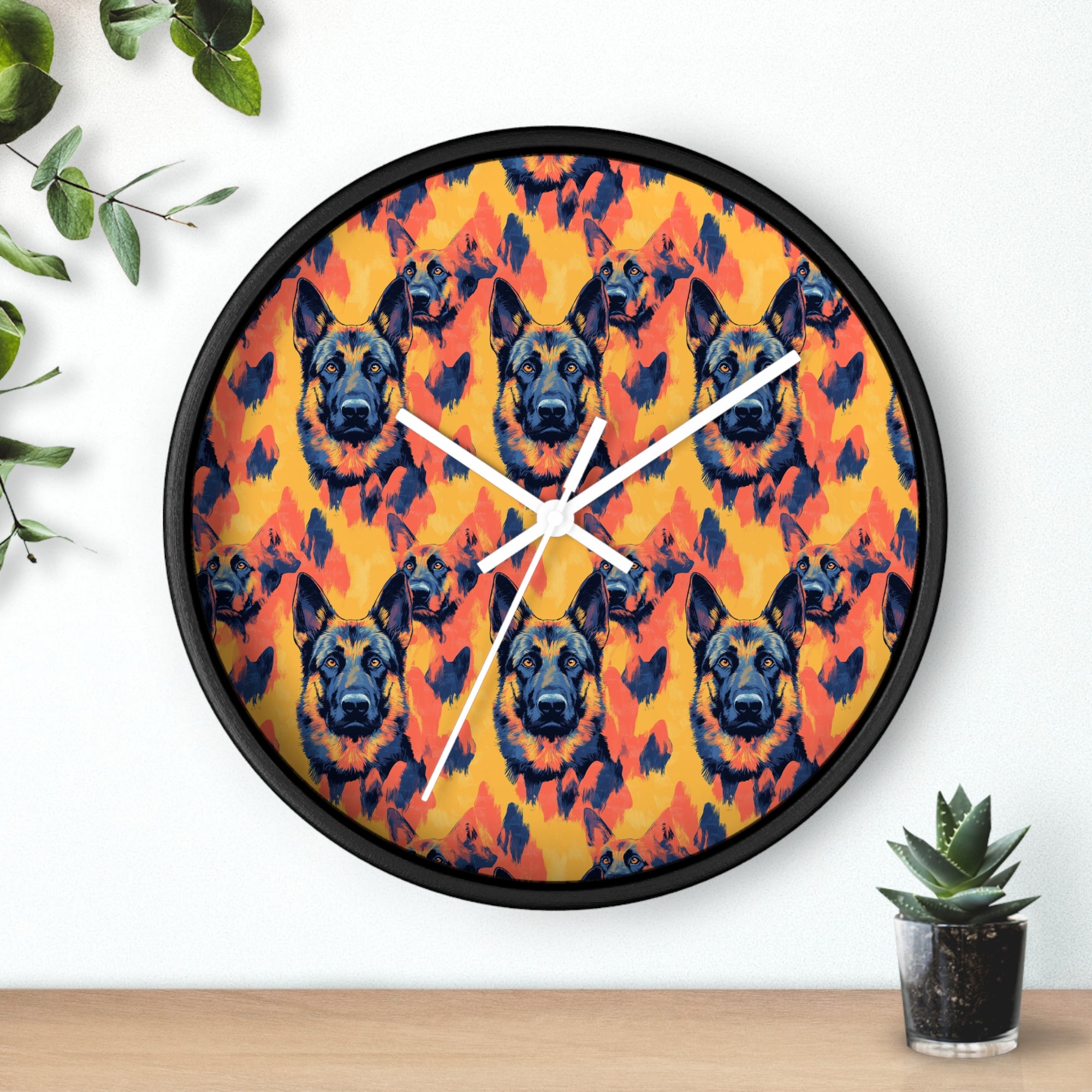 Impressionistic German Shepherds Wall Clock