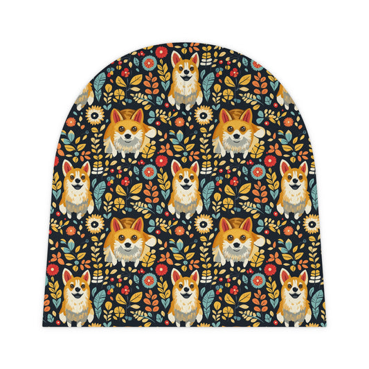 Corgi Rainbow Vine Dream Baby Beanie