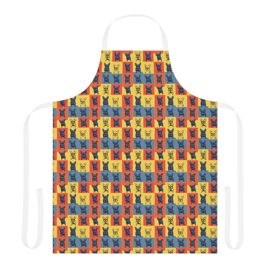 Frenchie Pop Art Pawfection Grid Apron