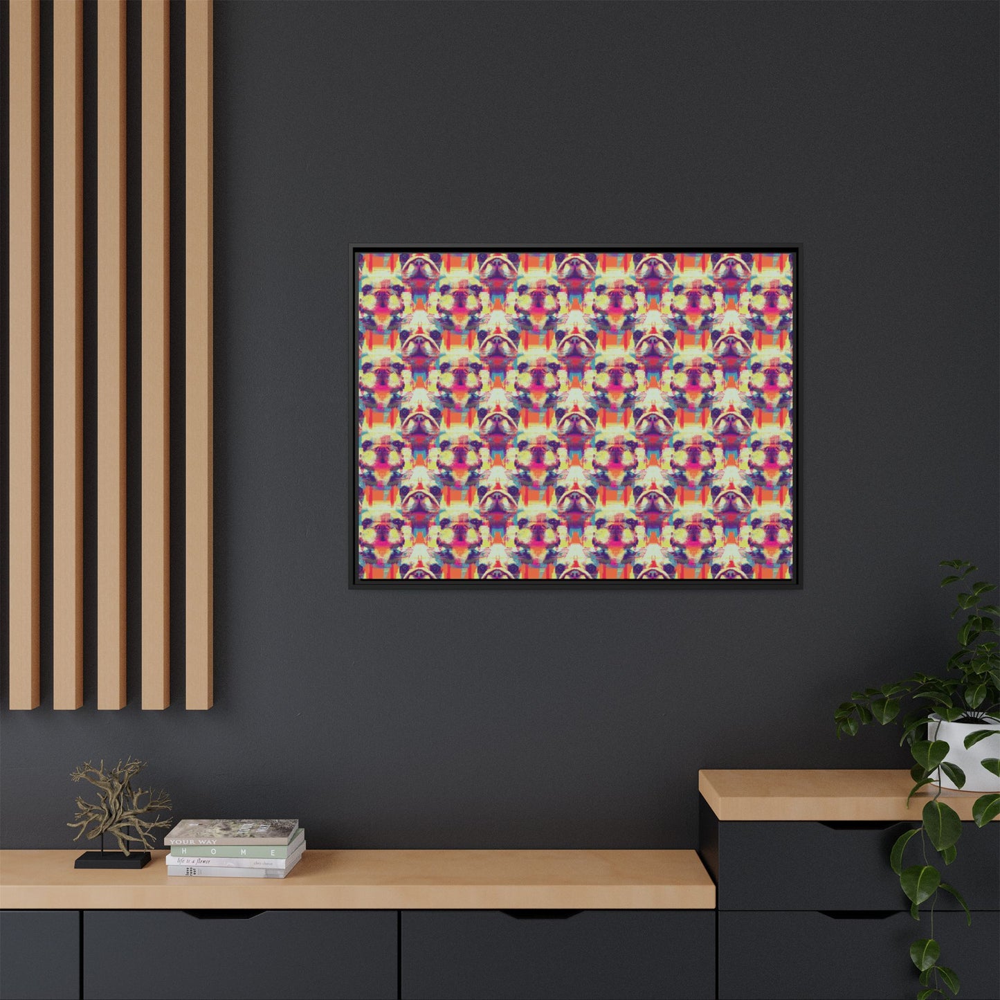 Glitchy Bulldog Blitz Matte Canvas, Framed