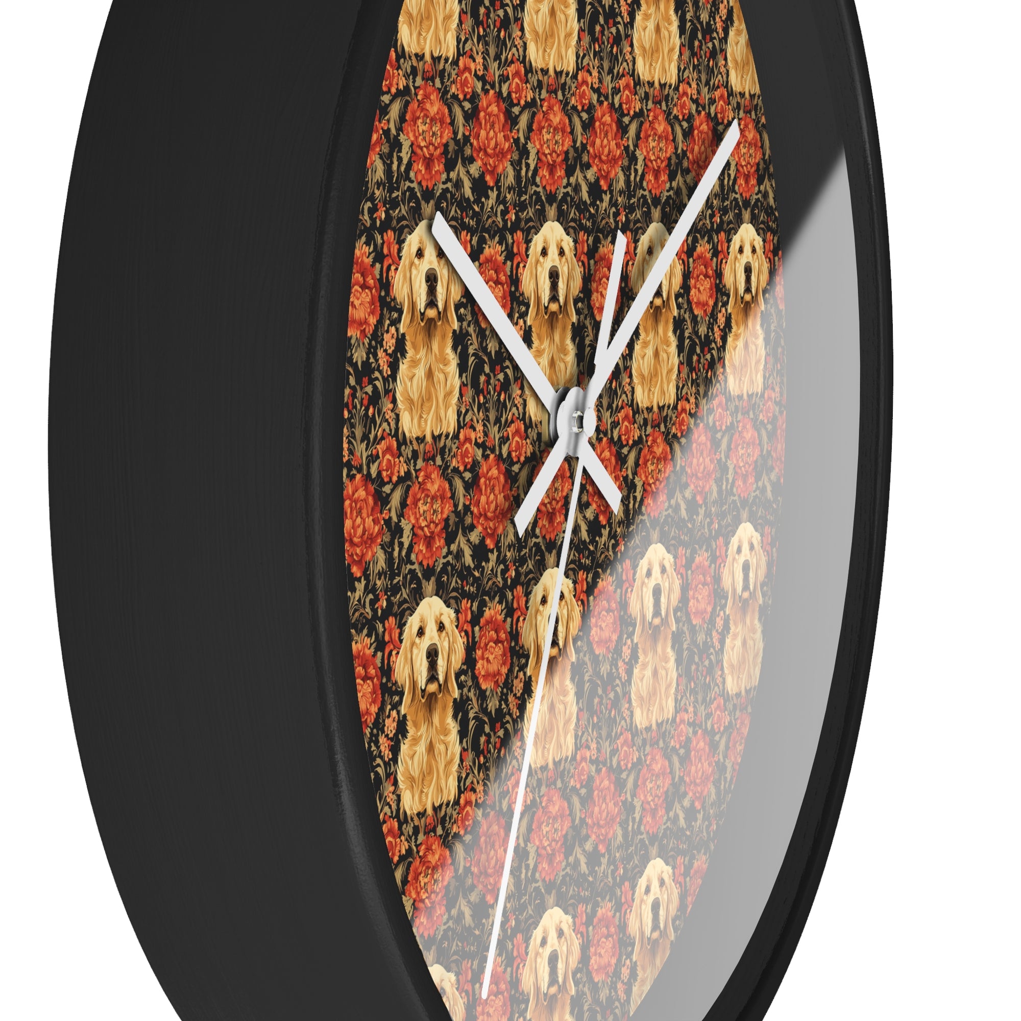 Golden Pawsatronic Tapestry Wall Clock