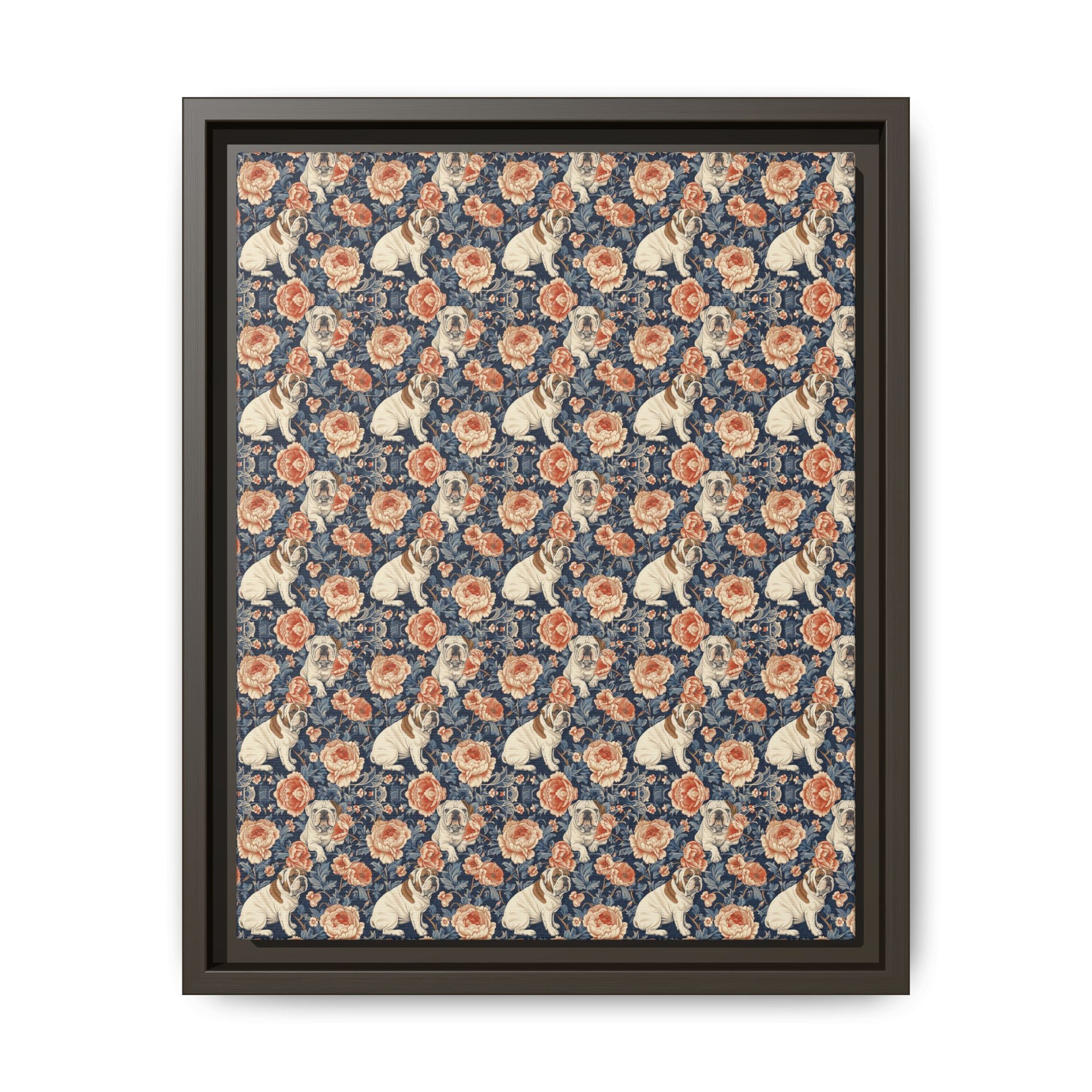 Blooming Bulldog Beauty Matte Canvas, Framed