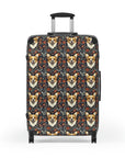 Floofy Corgi Blossom Blast Suitcase