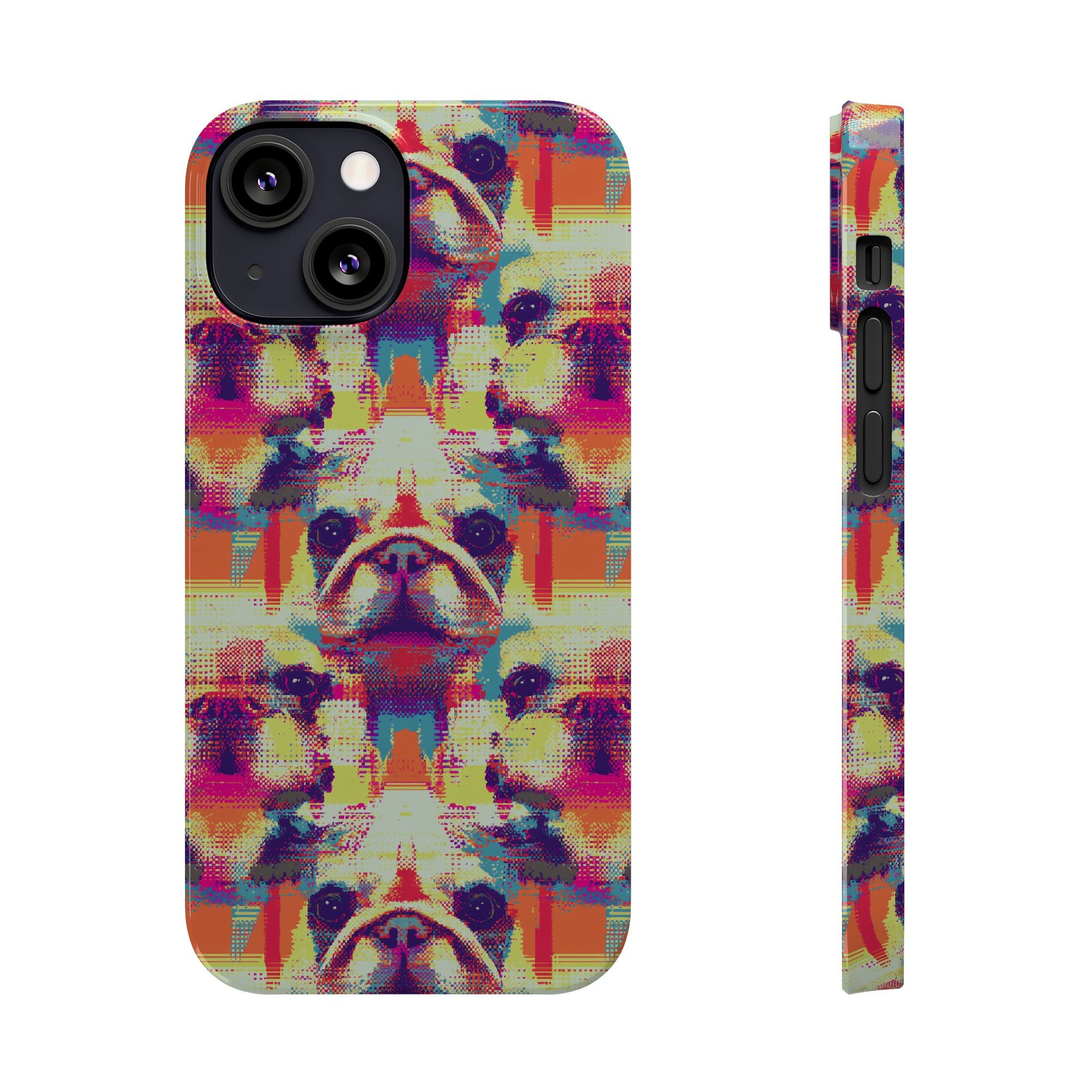 Glitchy Bulldog Blitz Slim Phone Cases