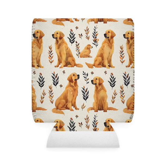 Golden Glamour Paws - Luxe Licks for Regal Retrievers Can Cooler Sleeve