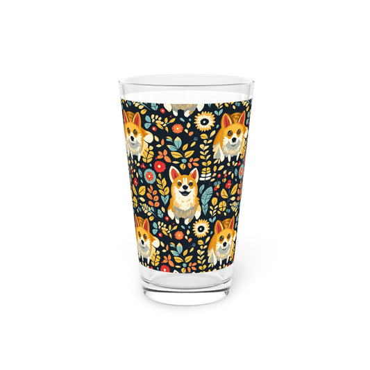 Corgi Rainbow Vine Dream Pint Glass