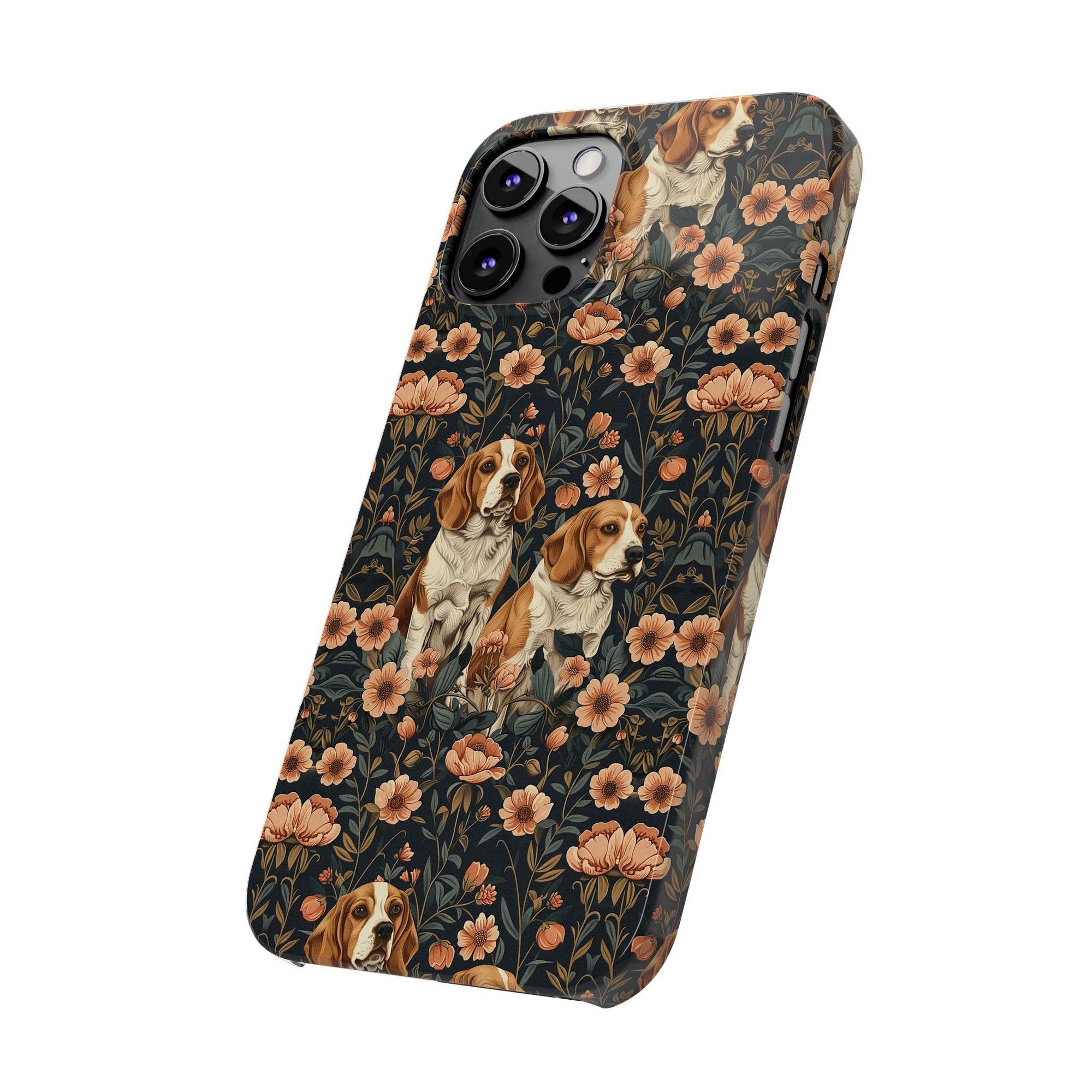 Beagle Blossom Bonanza Slim Phone Cases