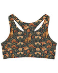 Dazzling Dachsund Blossoms & Foliage Seamless Sports Bra