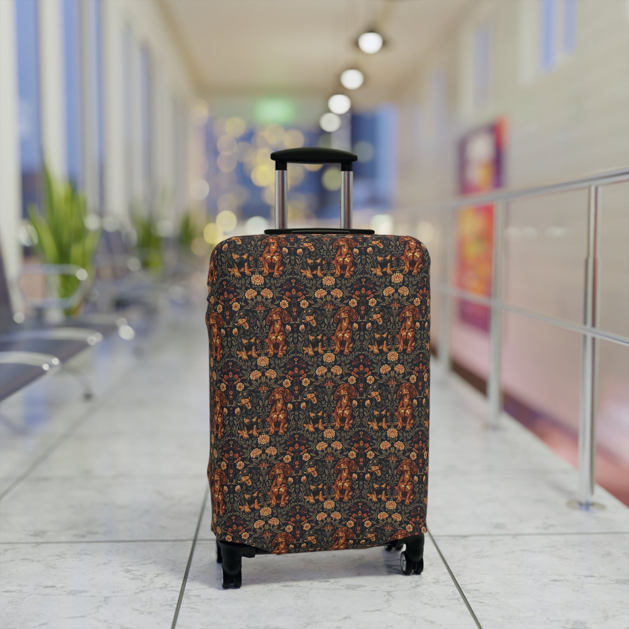 Dapper Dachshund Embroidery Elegance Luggage Cover