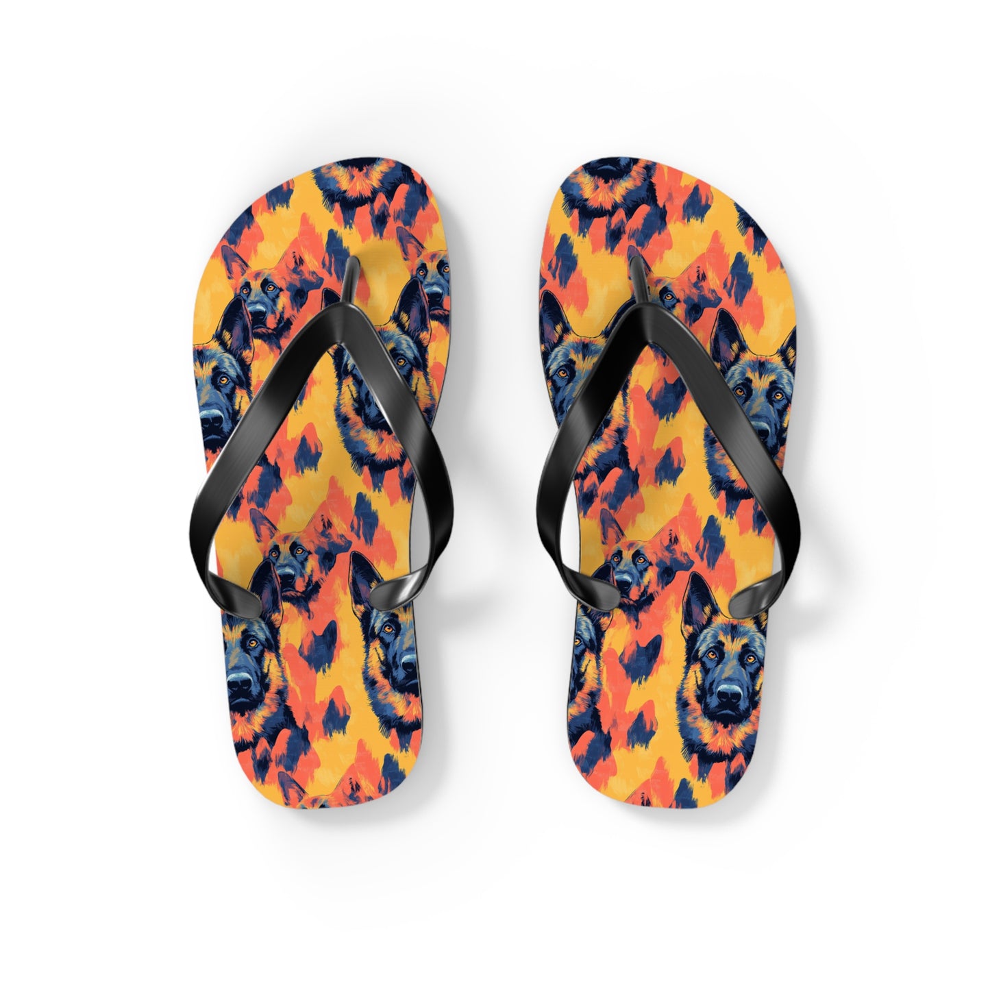 Impressionistic German Shepherds Flip Flops