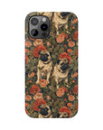 Blooming Pug Paradise Slim Phone Cases