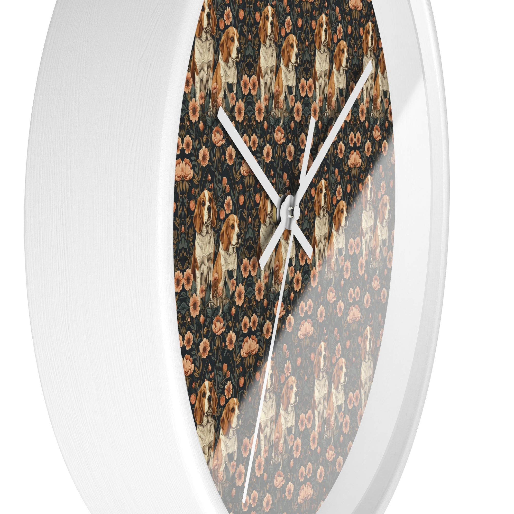 Beagle Blossom Bonanza Wall Clock