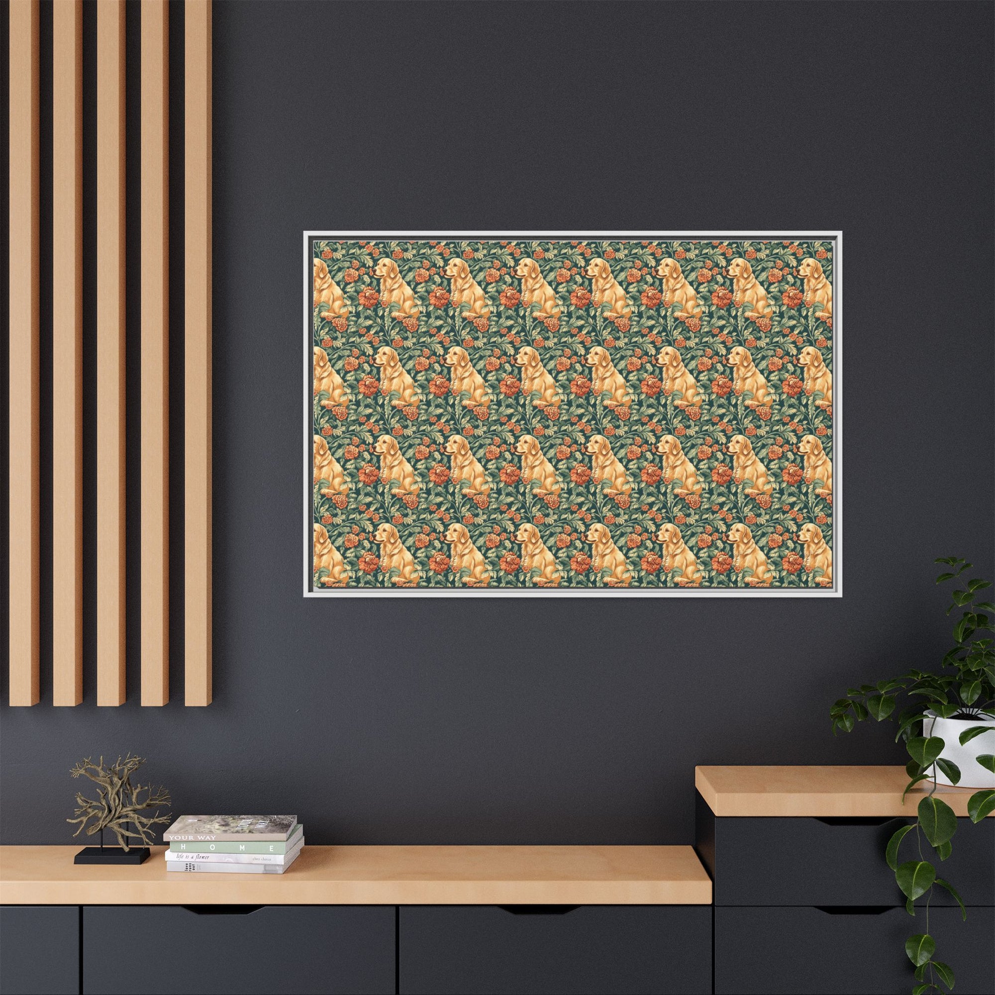 Blooming Goldie Glam Matte Canvas, Framed