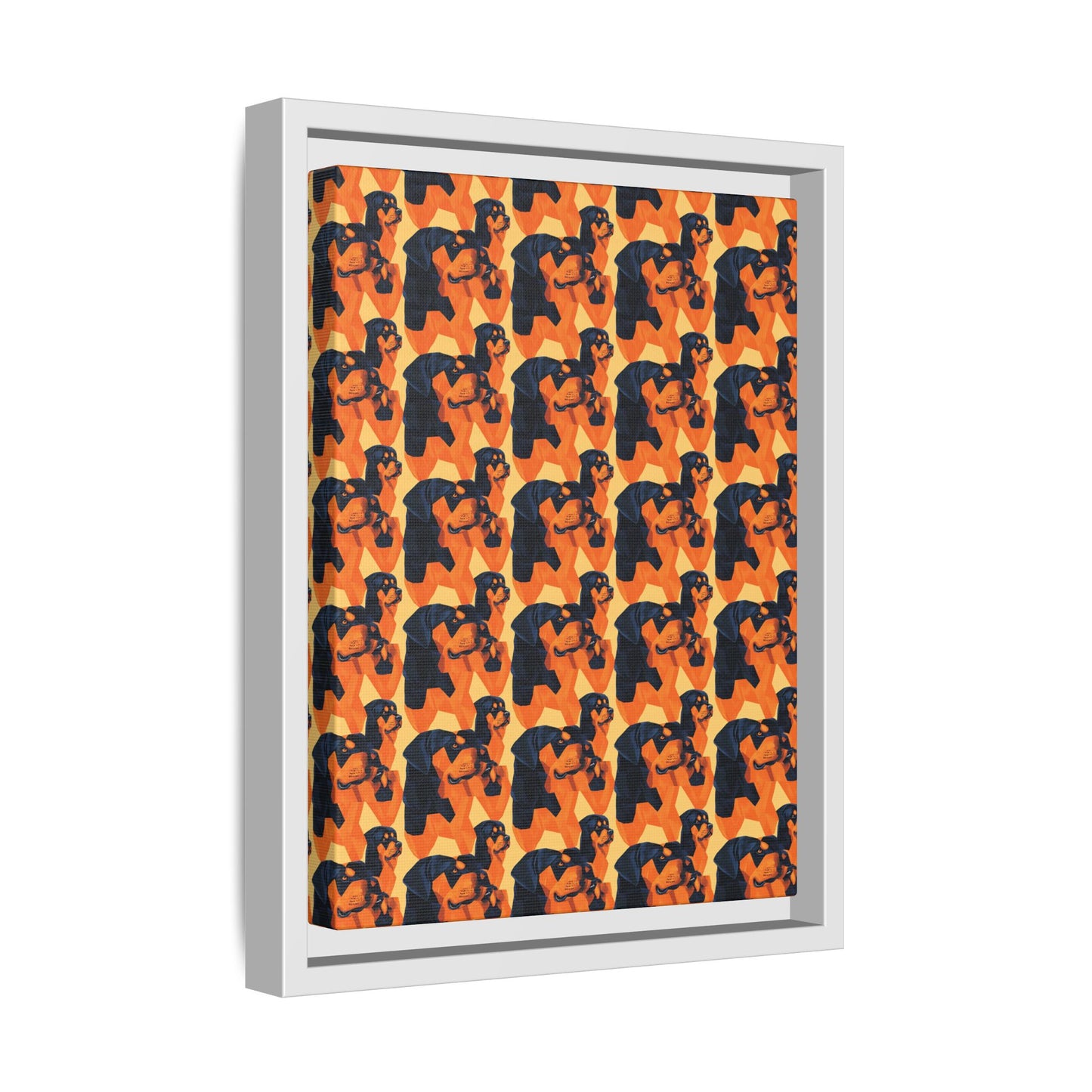 Rottweiler Chic Pawsitivity Matte Canvas, Framed