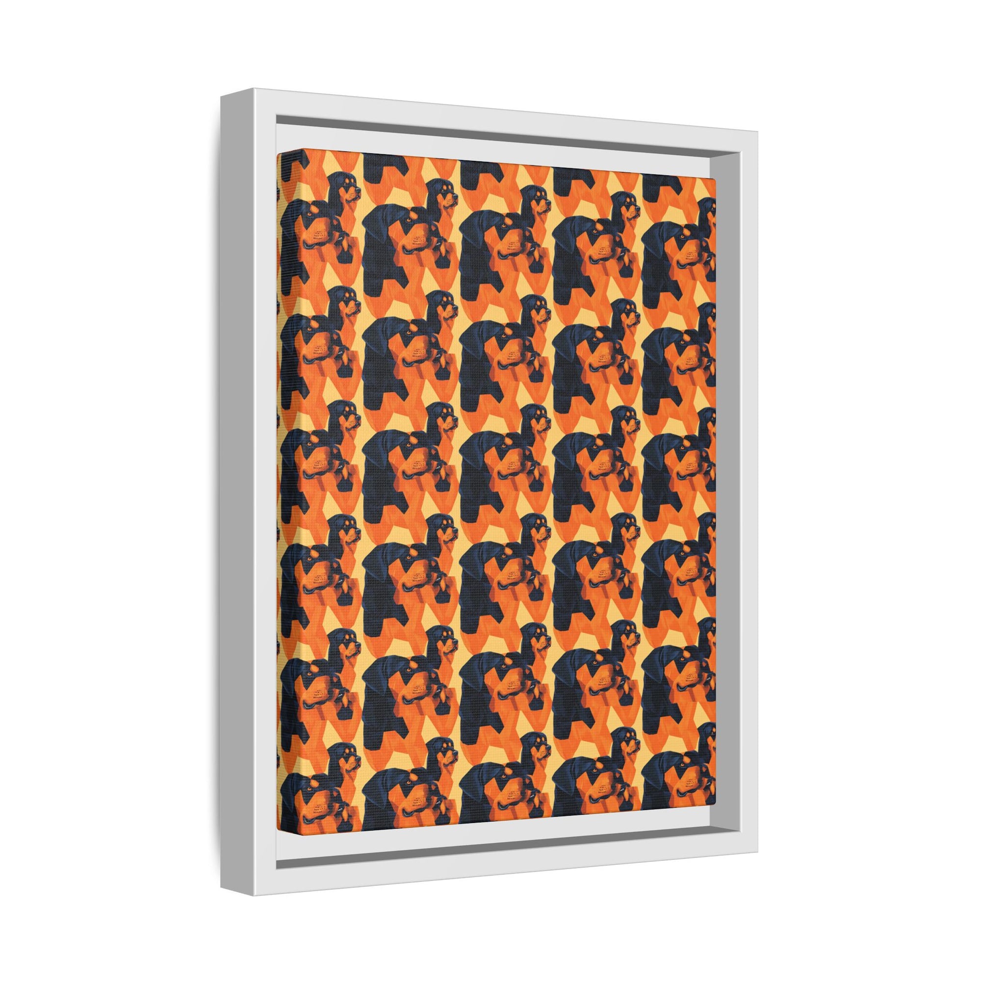 Rottweiler Chic Pawsitivity Matte Canvas, Framed