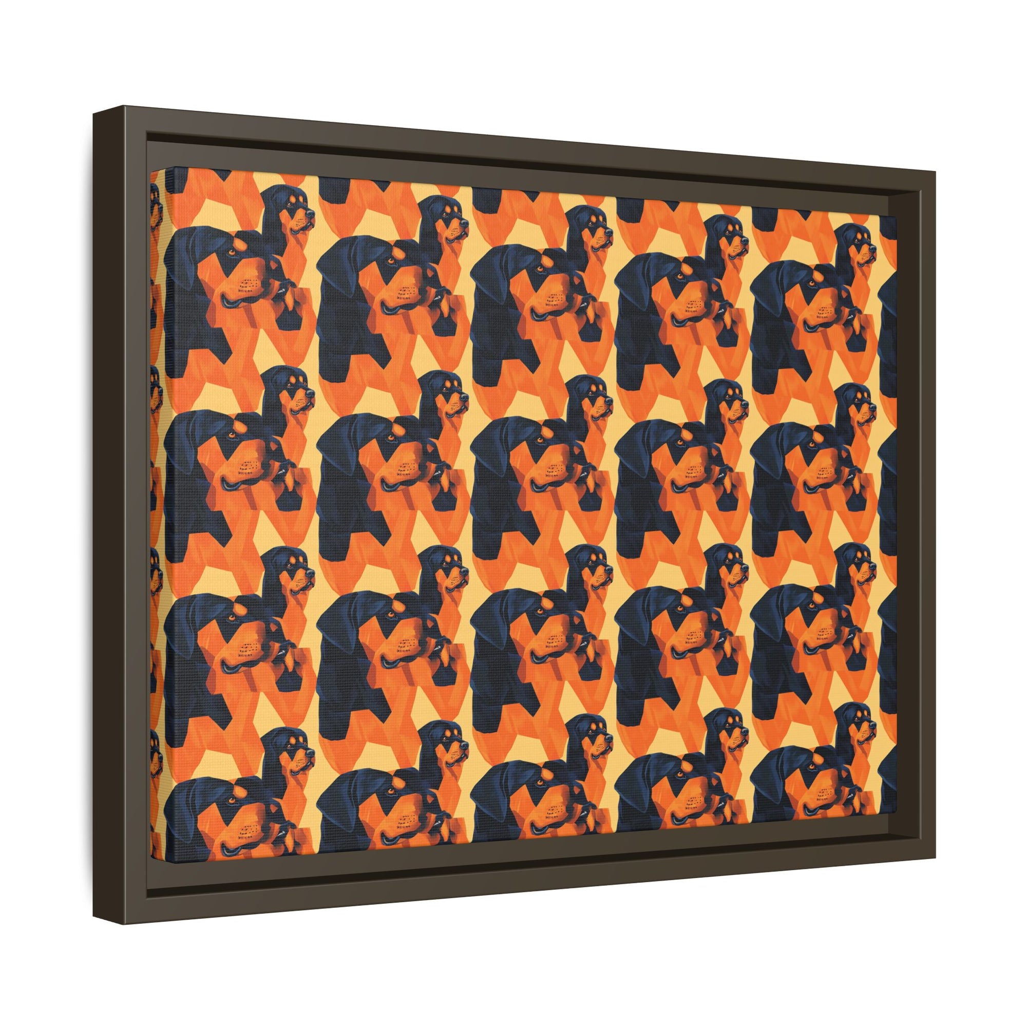 Rottweiler Chic Pawsitivity Matte Canvas, Framed