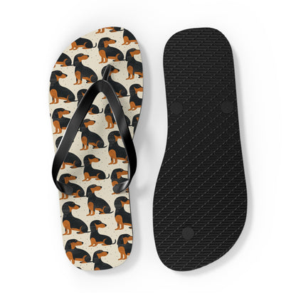 Whimsical Dachsund Dreamcatcher Flip Flops