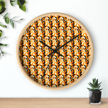 Golden Woof Abstract Glamour Wall Clock