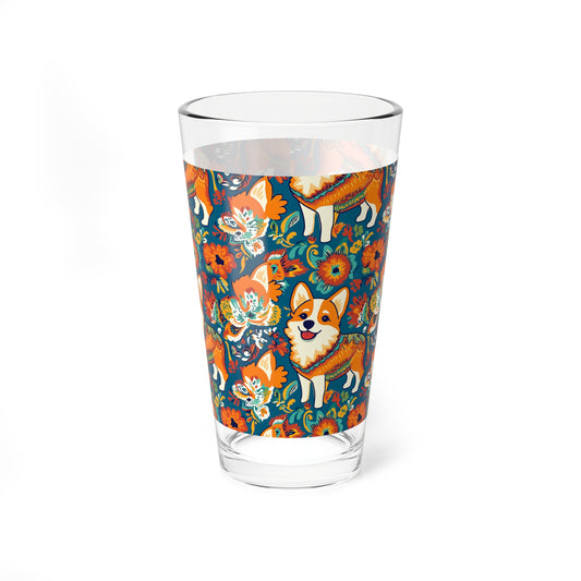 Corgi Carnival Couture Mixing Glass, 16oz