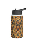 Autumnal German Shepherd Glamour Stainless Steel Water Bottle