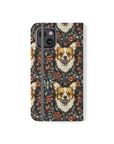 Floofy Corgi Blossom Blast Flip Cases