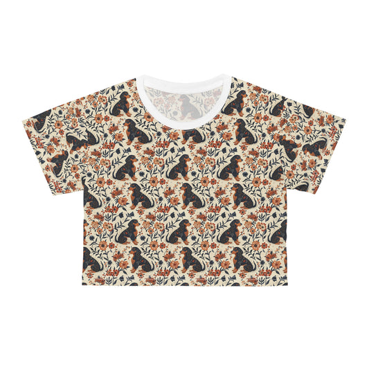 Blossoming Dachshunds Delight Crop Tee