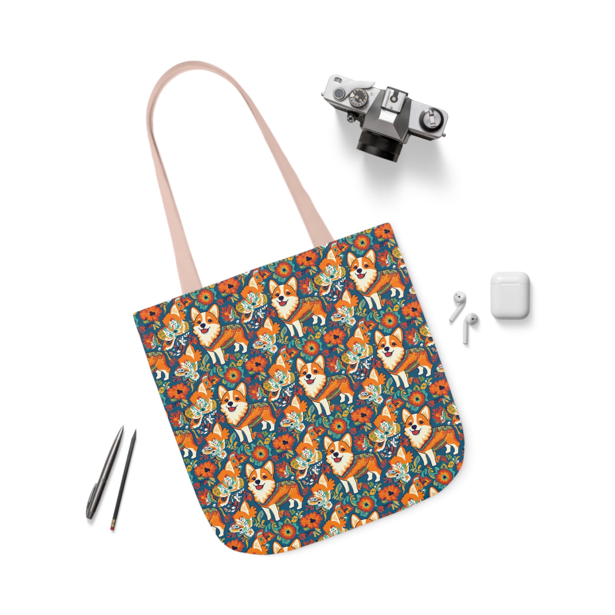 Corgi Carnival Couture Canvas Tote Bag