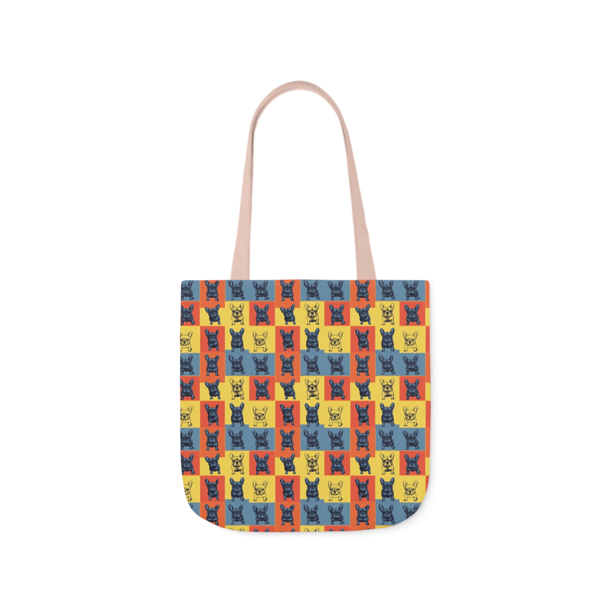 Frenchie Pop Art Pawfection Grid Canvas Tote Bag