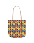 Frenchie Pop Art Pawfection Grid Canvas Tote Bag