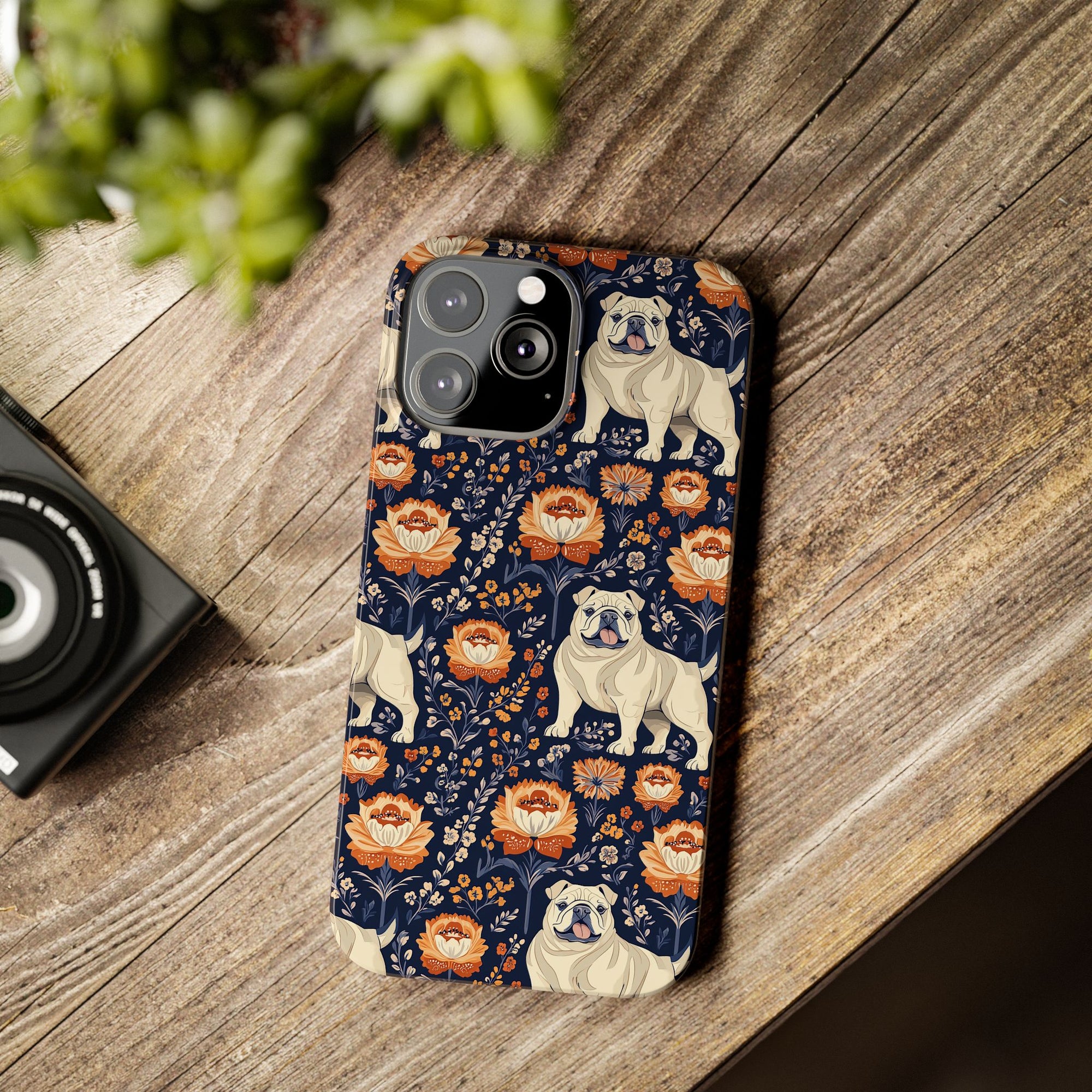 Bulldog Blossom Bonanza Slim Phone Cases