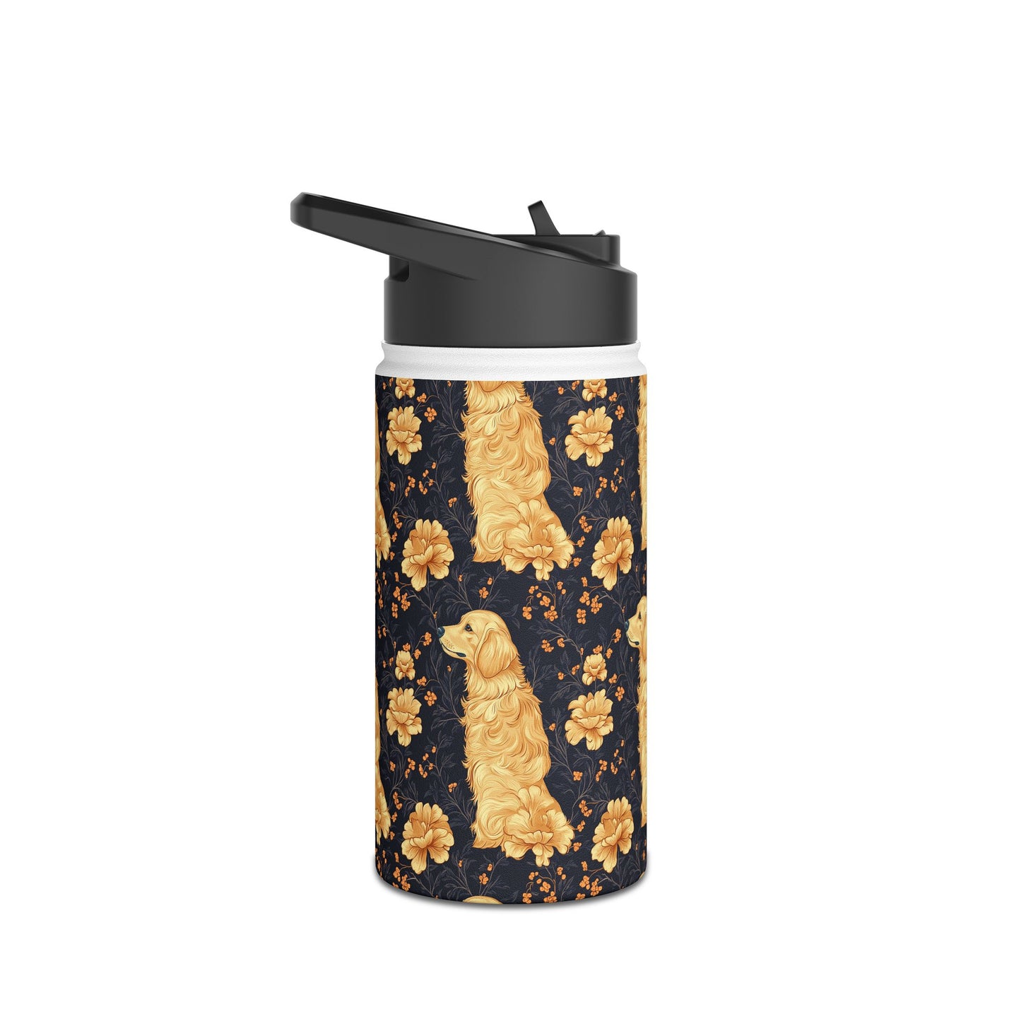 Golden Paws Floral Frenchie Stainless Steel Water Bottle