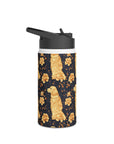 Golden Paws Floral Frenchie Stainless Steel Water Bottle